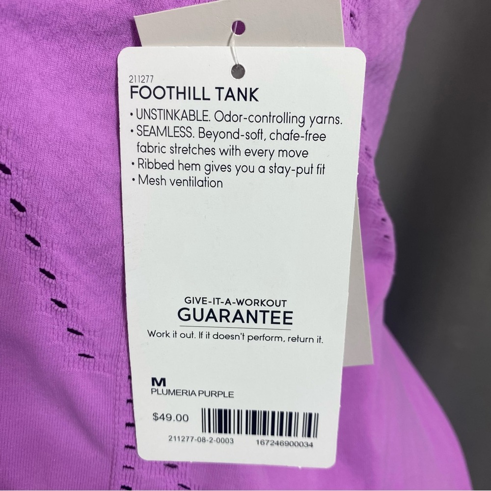 Athleta Foothilll Tank Top Plumeria Purple Medium Athletic Top - Picture 11 of 11